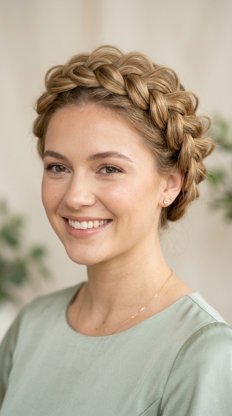 Braided Crown with Pulled-out Loops