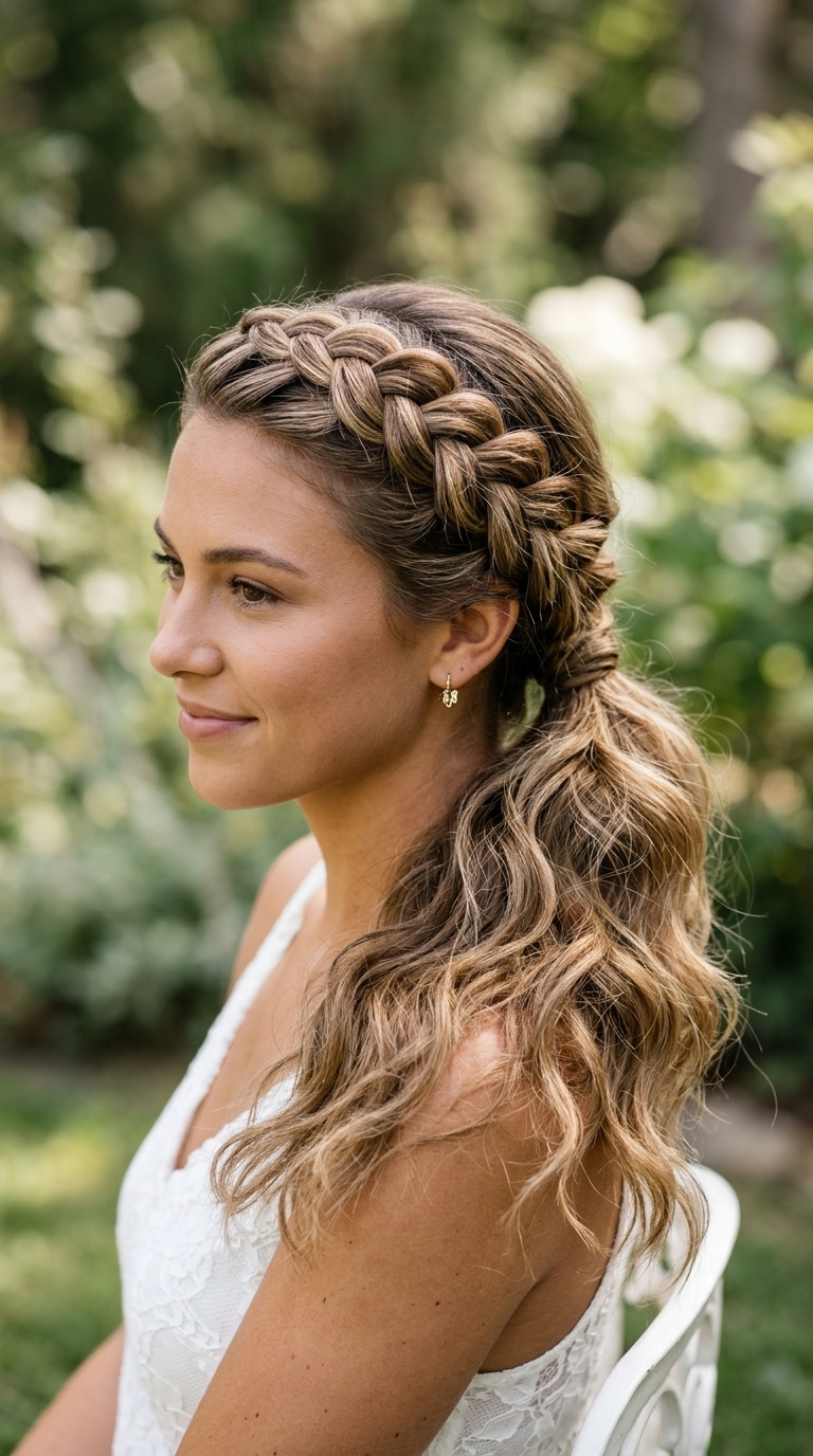 Braided Crown with Textured Tail