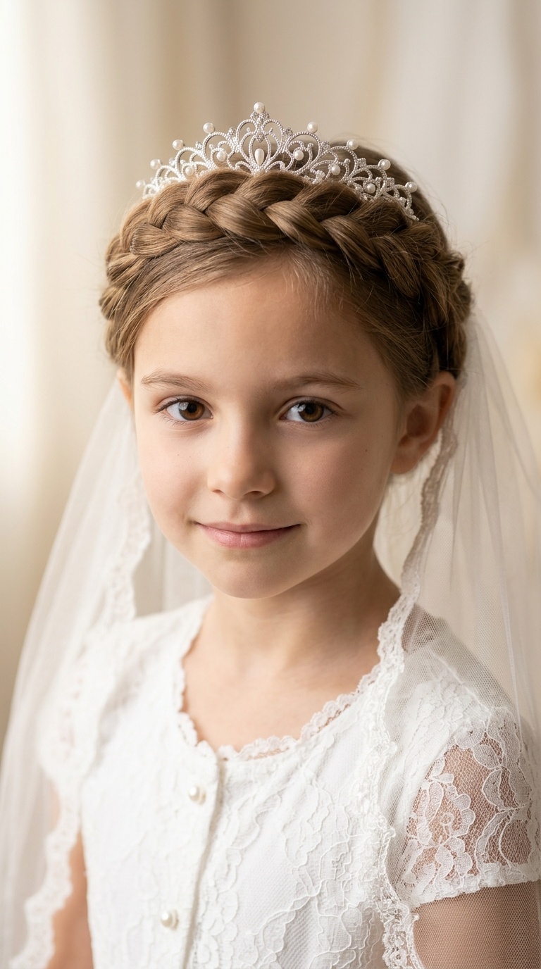 Braided Crown with Veil