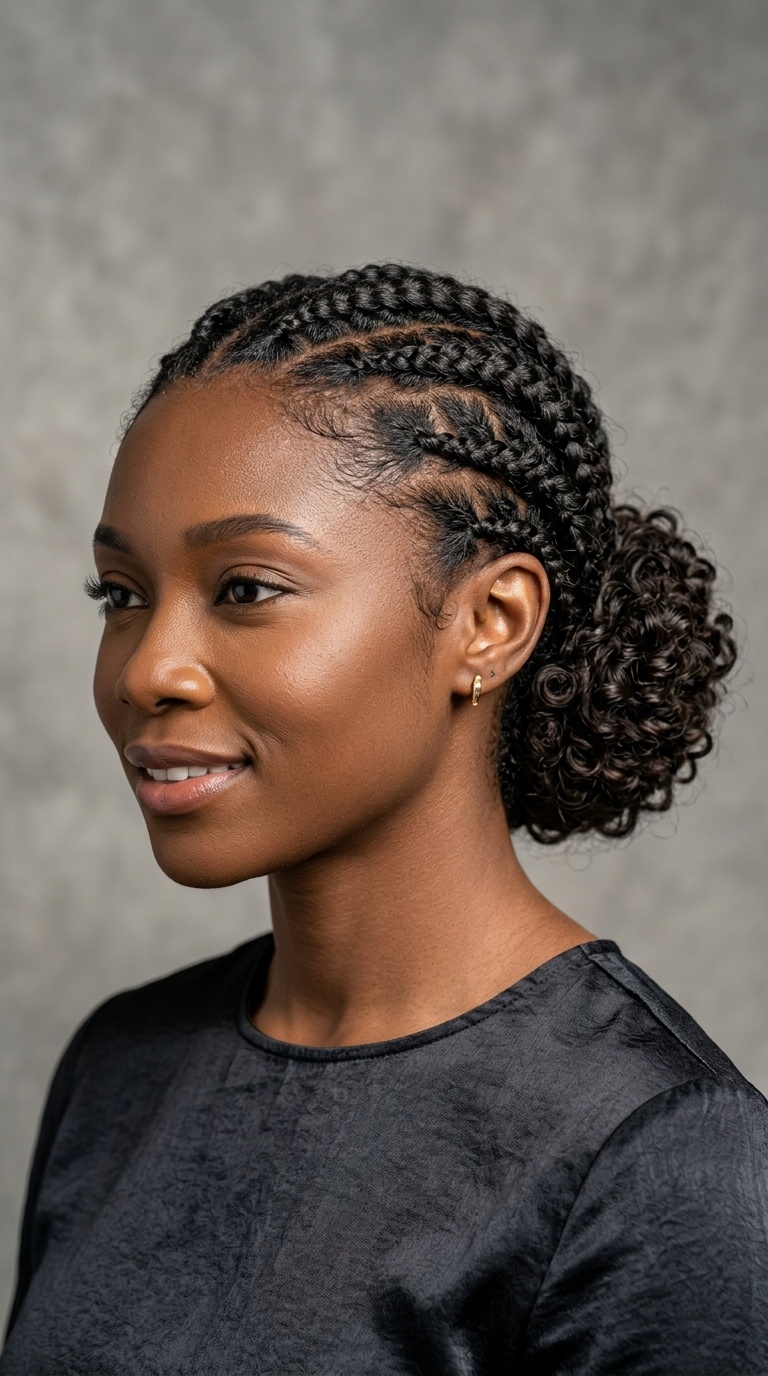 Braided Curly Chignon