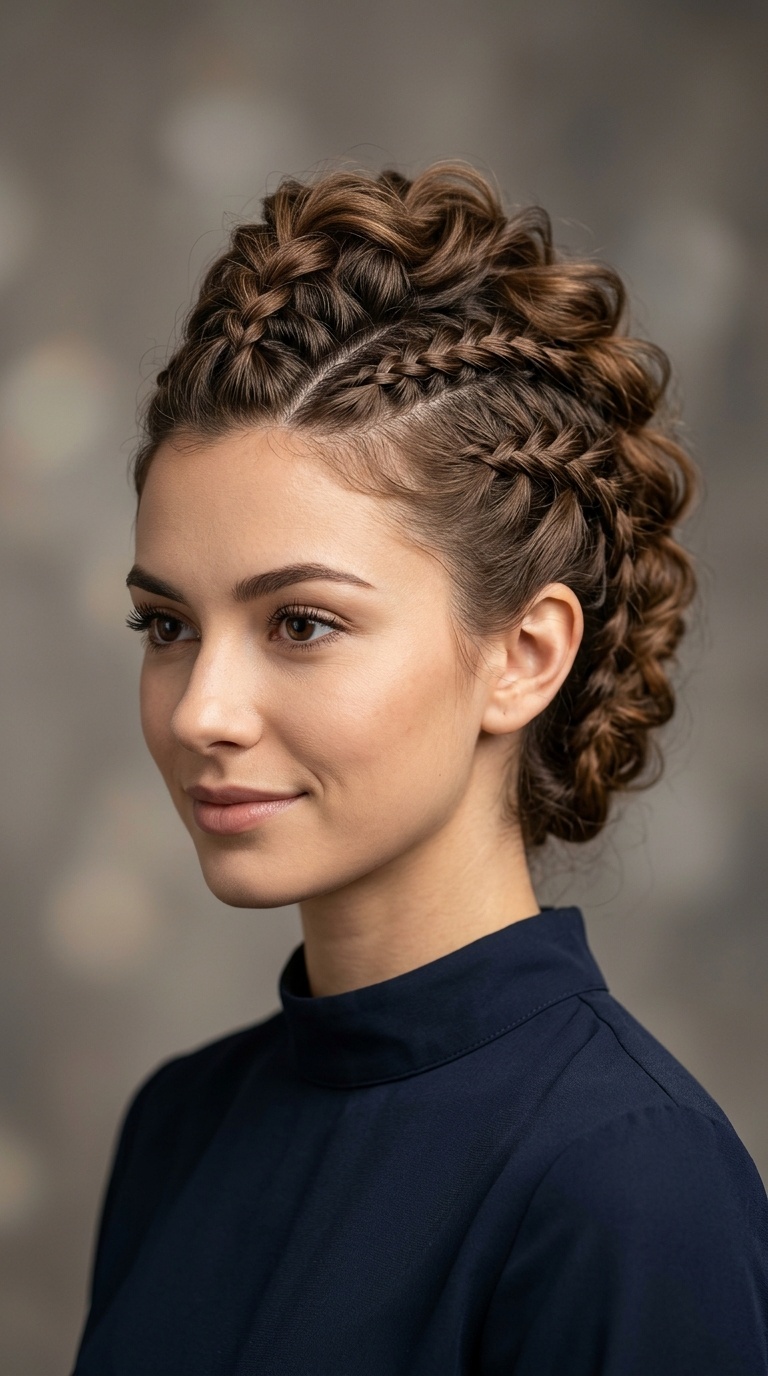 Braided Faux Hawk Updo
