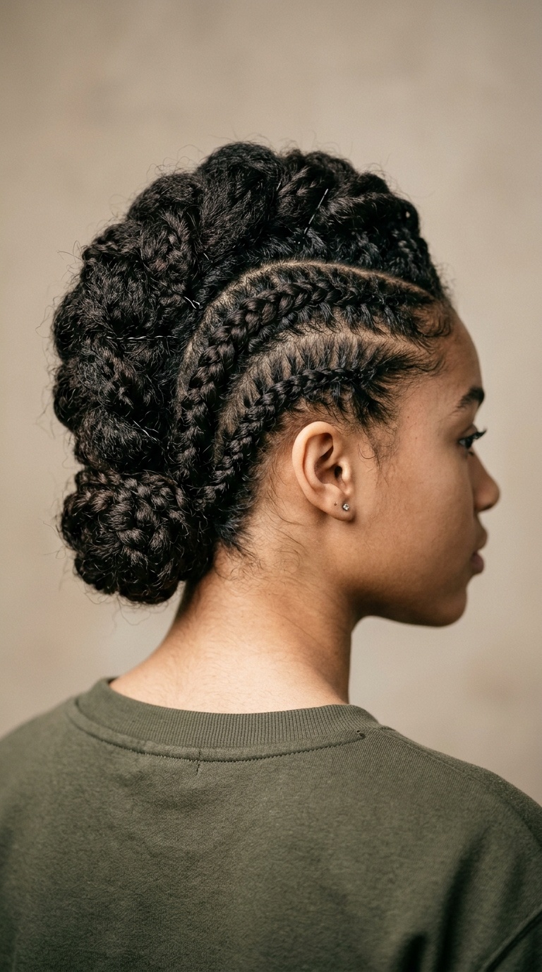 Braided Faux Hawk Updo