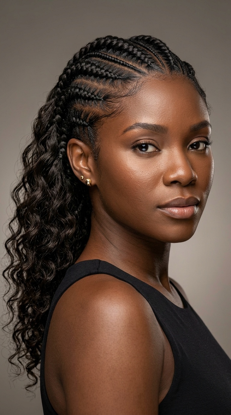 Braided Feed-in Top with Wavy Back