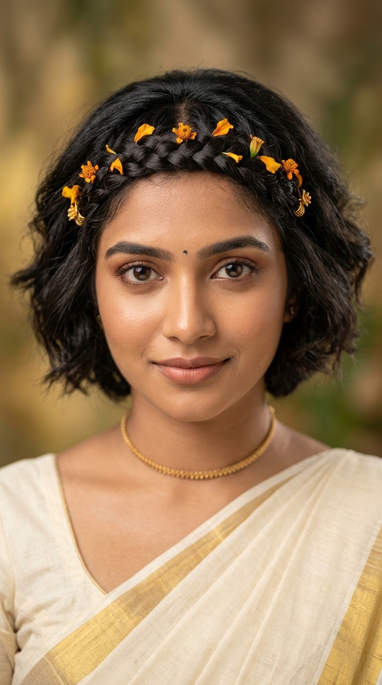Braided Fringe with Marigold Accents