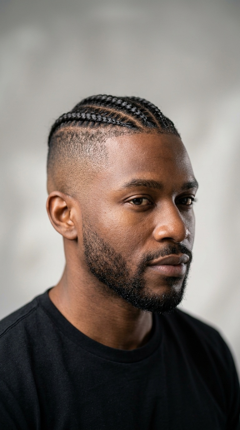 Braided Front with Buzz Cut Back