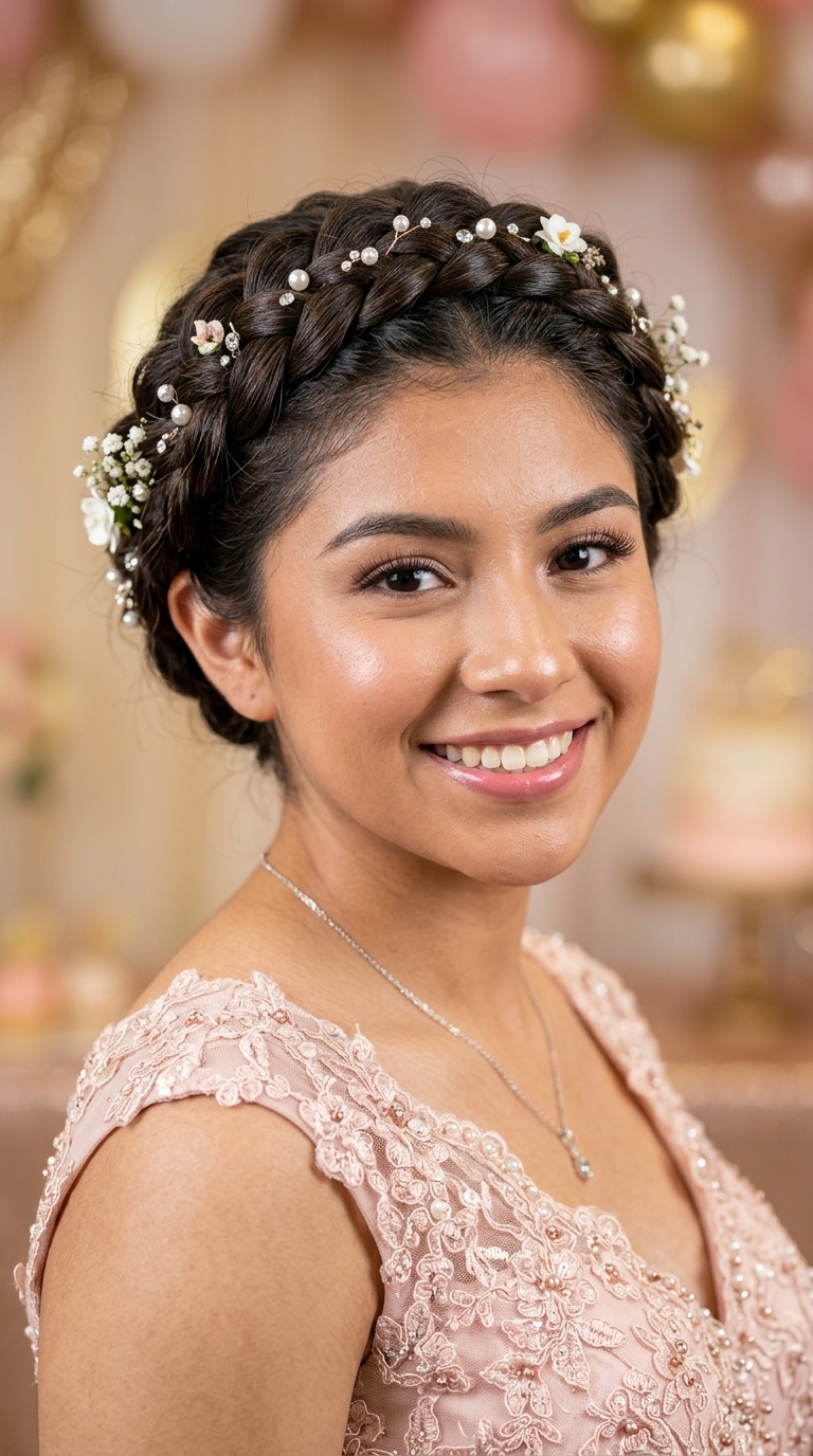 Braided Halo for Short Hair