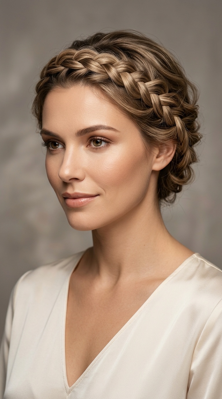 Braided Halo for Short Hair