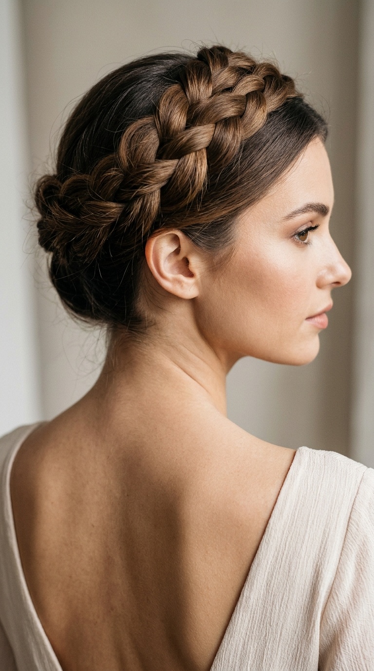 Braided Halo Updo
