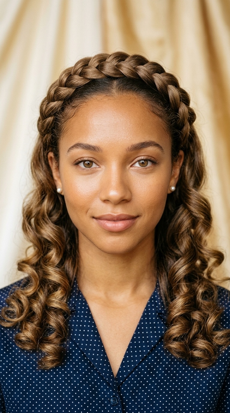 Braided Halo with Curls