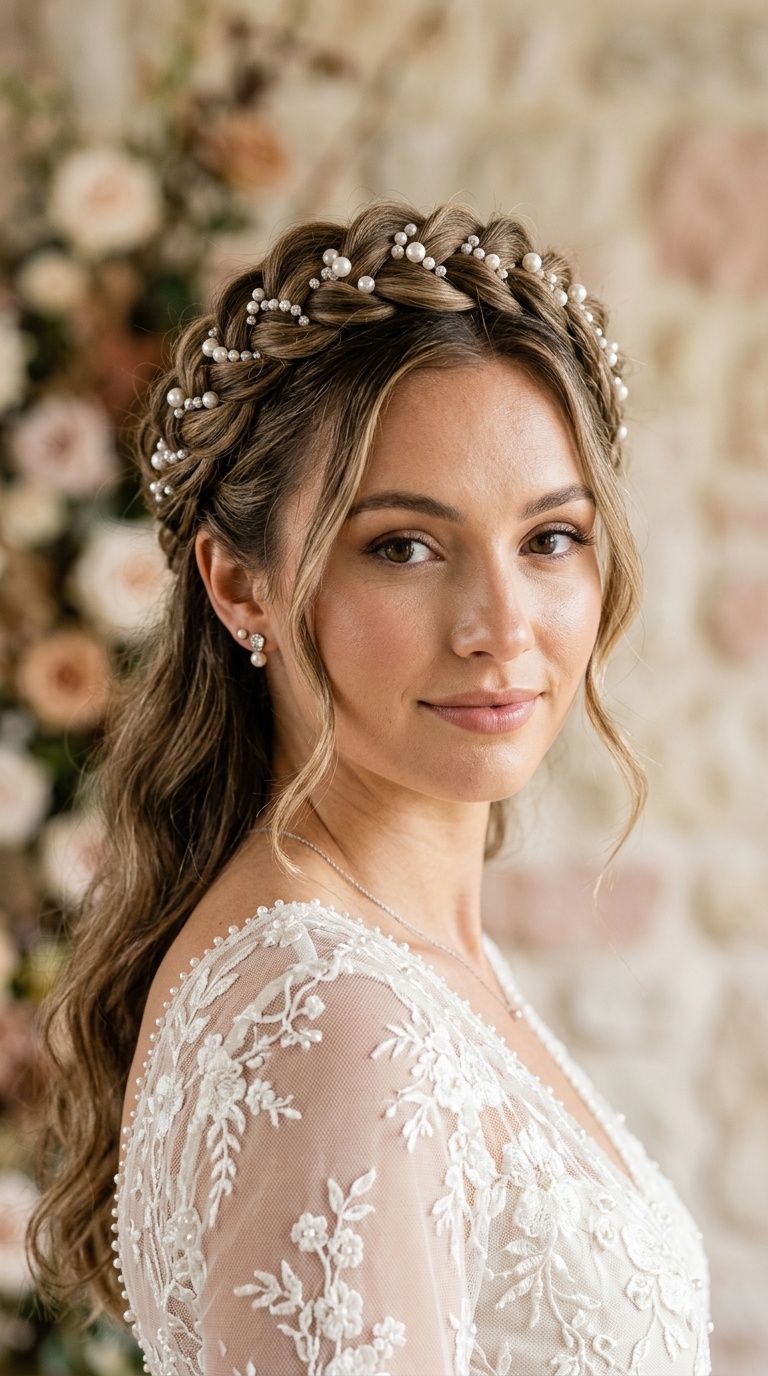 Braided Halo with Pearl Accents