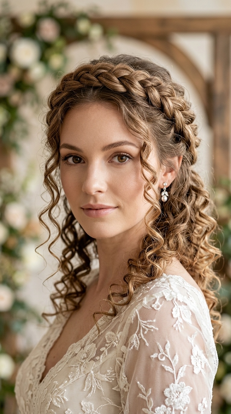 Braided Halo with Ringlets