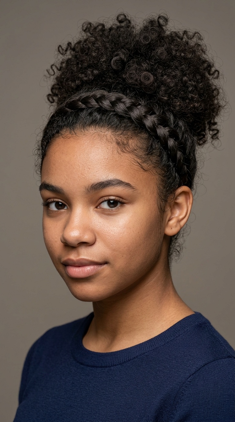 Braided Headband with a Puff