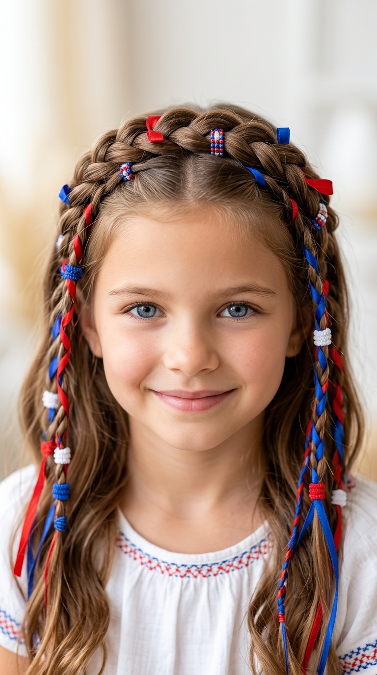 Braided Headband with Color Pops