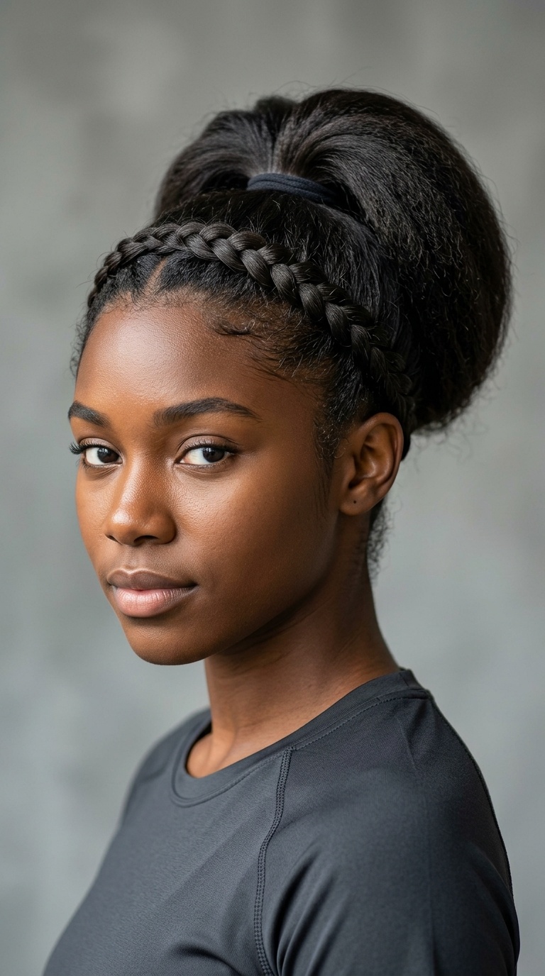 Braided Headband with High Pony