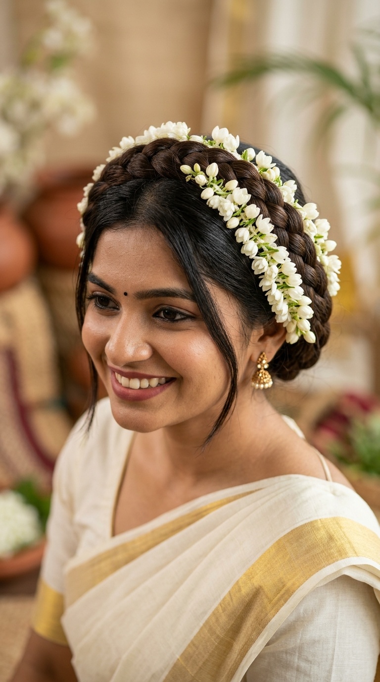 Braided Headband with Jasmine
