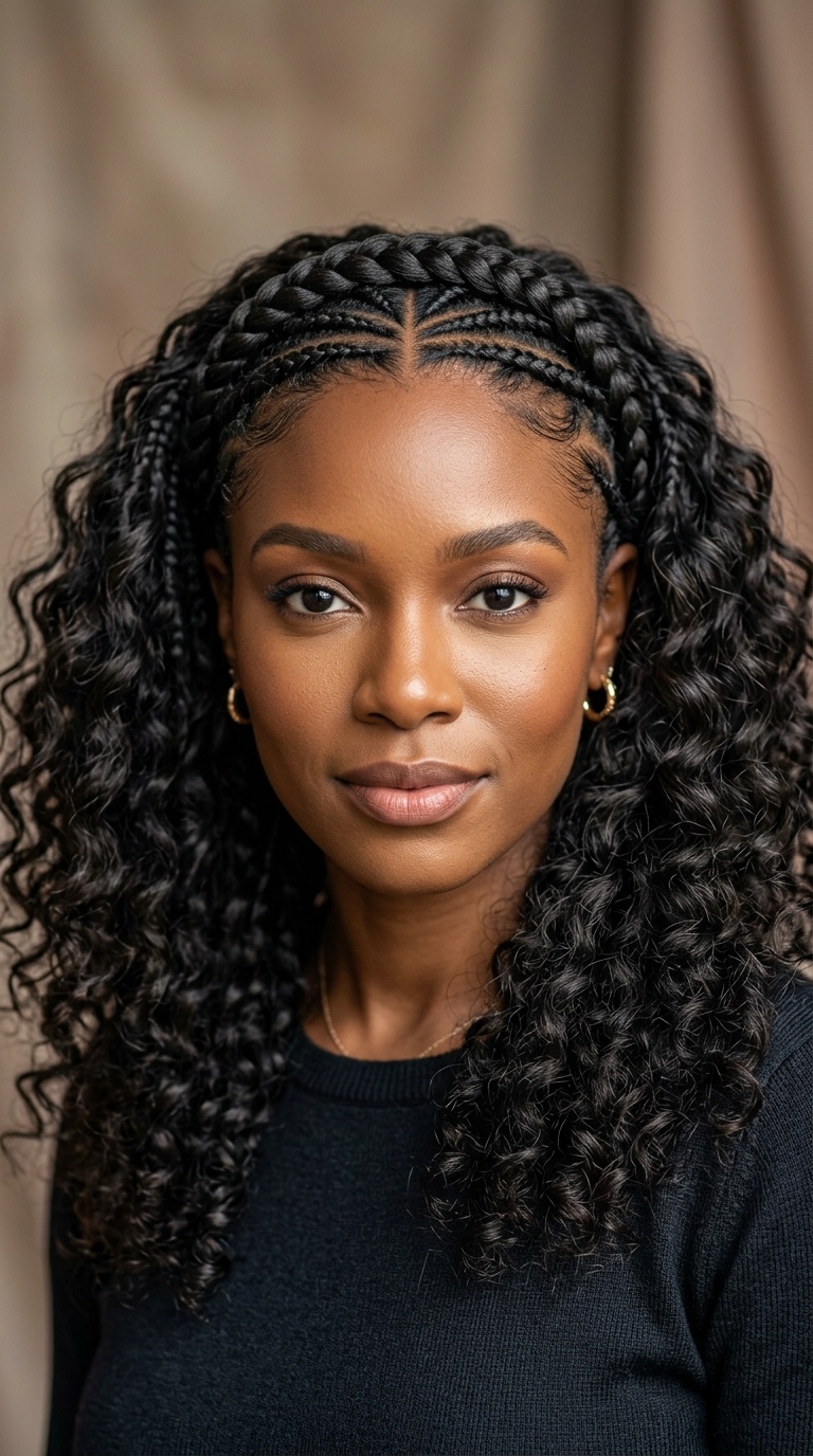 Braided Headband with Loose Curls