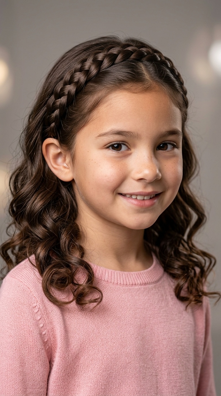 Braided Headband with Loose Curls
