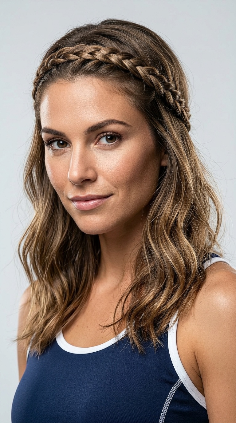 Braided Headband with Loose Hair