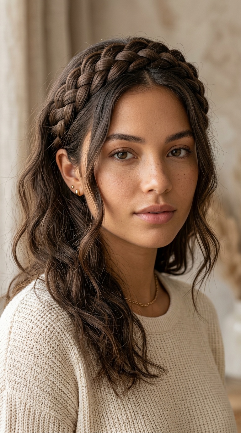 Braided Headband with Loose Waves