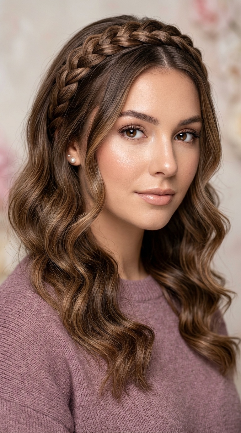 Braided Headband with Loose Waves