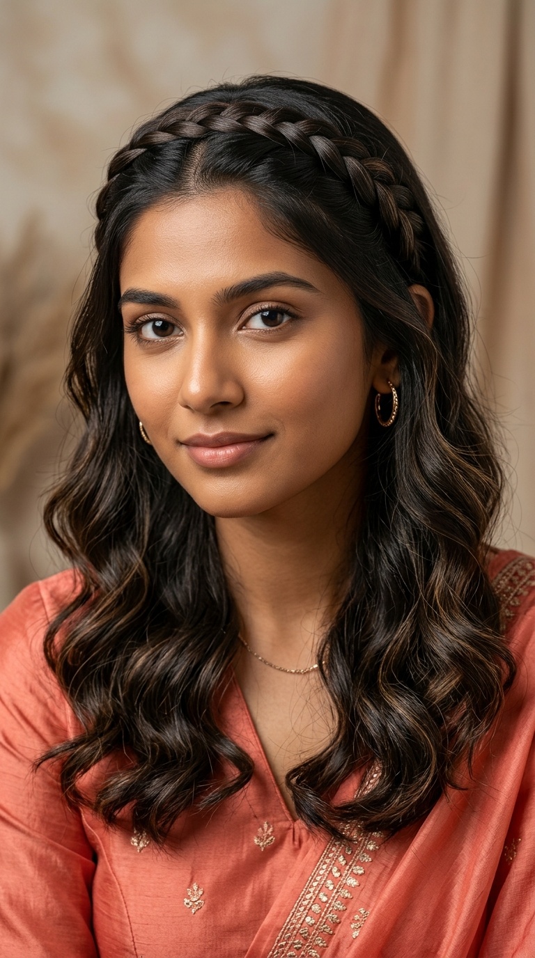 Braided Headband with Loose Waves