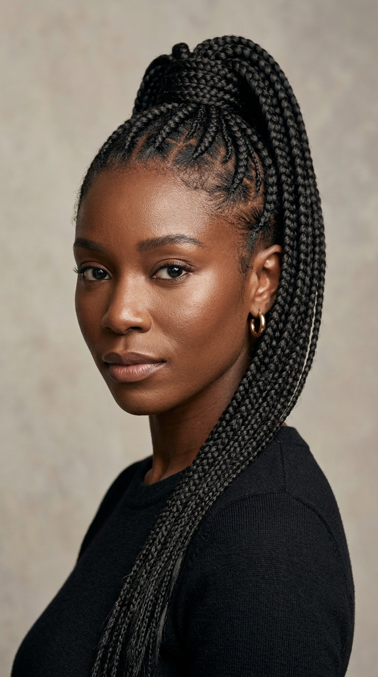 Braided High Ponytail
