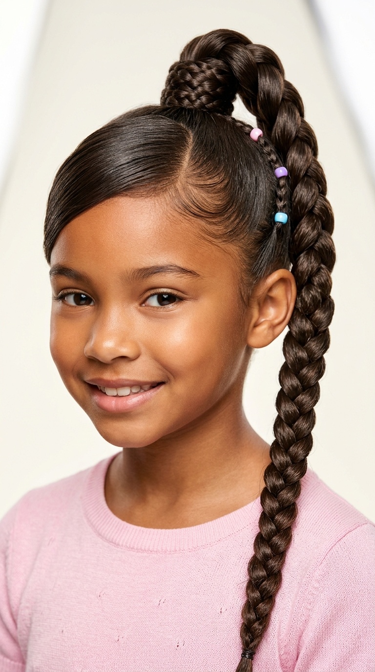 Braided High Swoop Ponytail