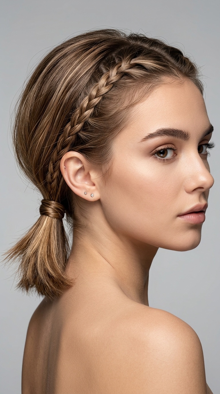 Braided-In Low Ponytail