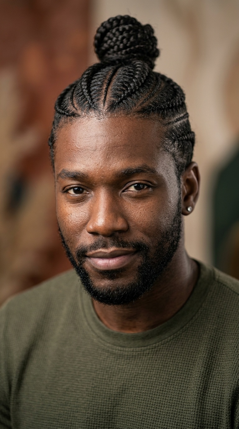 Braided Man Bun (Top Knot)