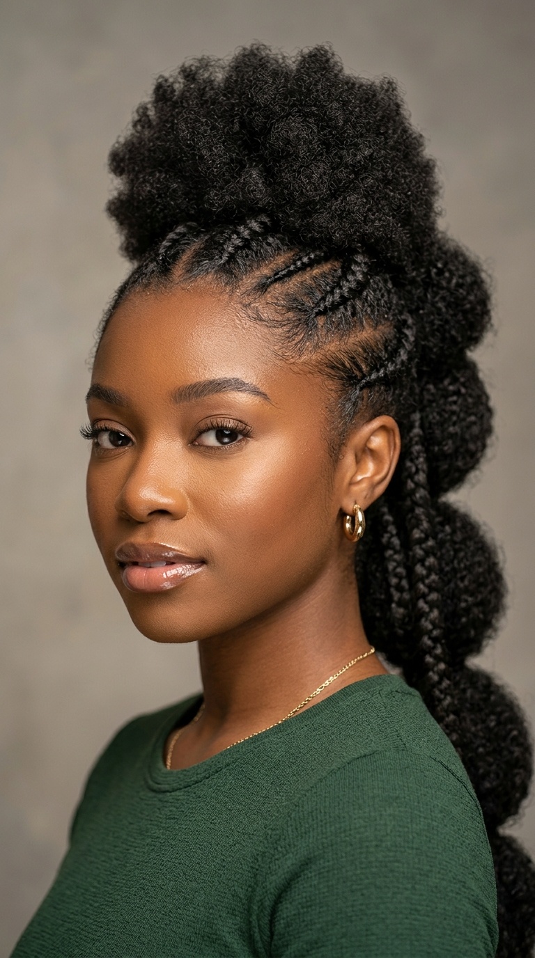 Braided Mohawk Ponytail (The Frohawk)