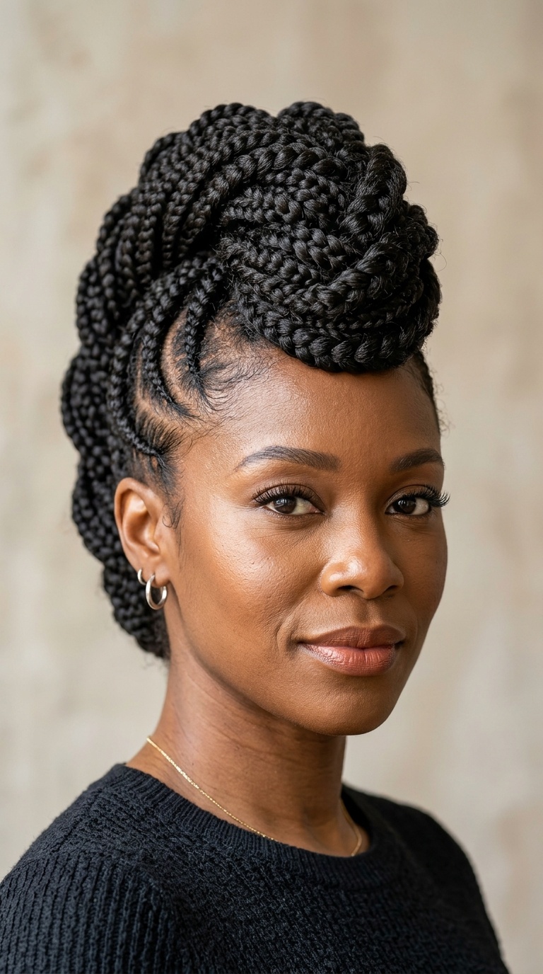 Braided Mohawk Updo