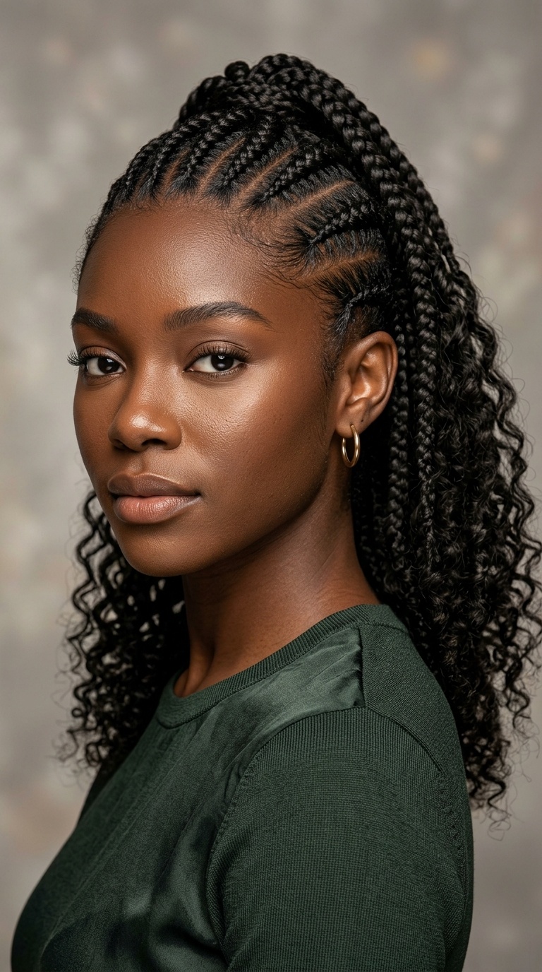 Braided Mohawk with Loose Back