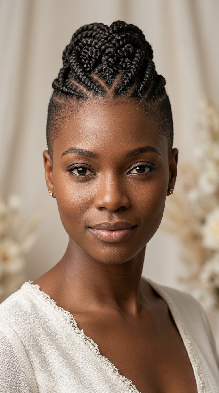 Braided Mohawk with Tapered Sides