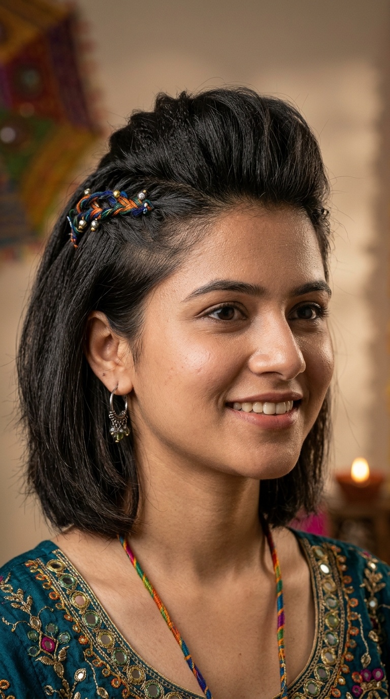 Braided Pompadour Accent