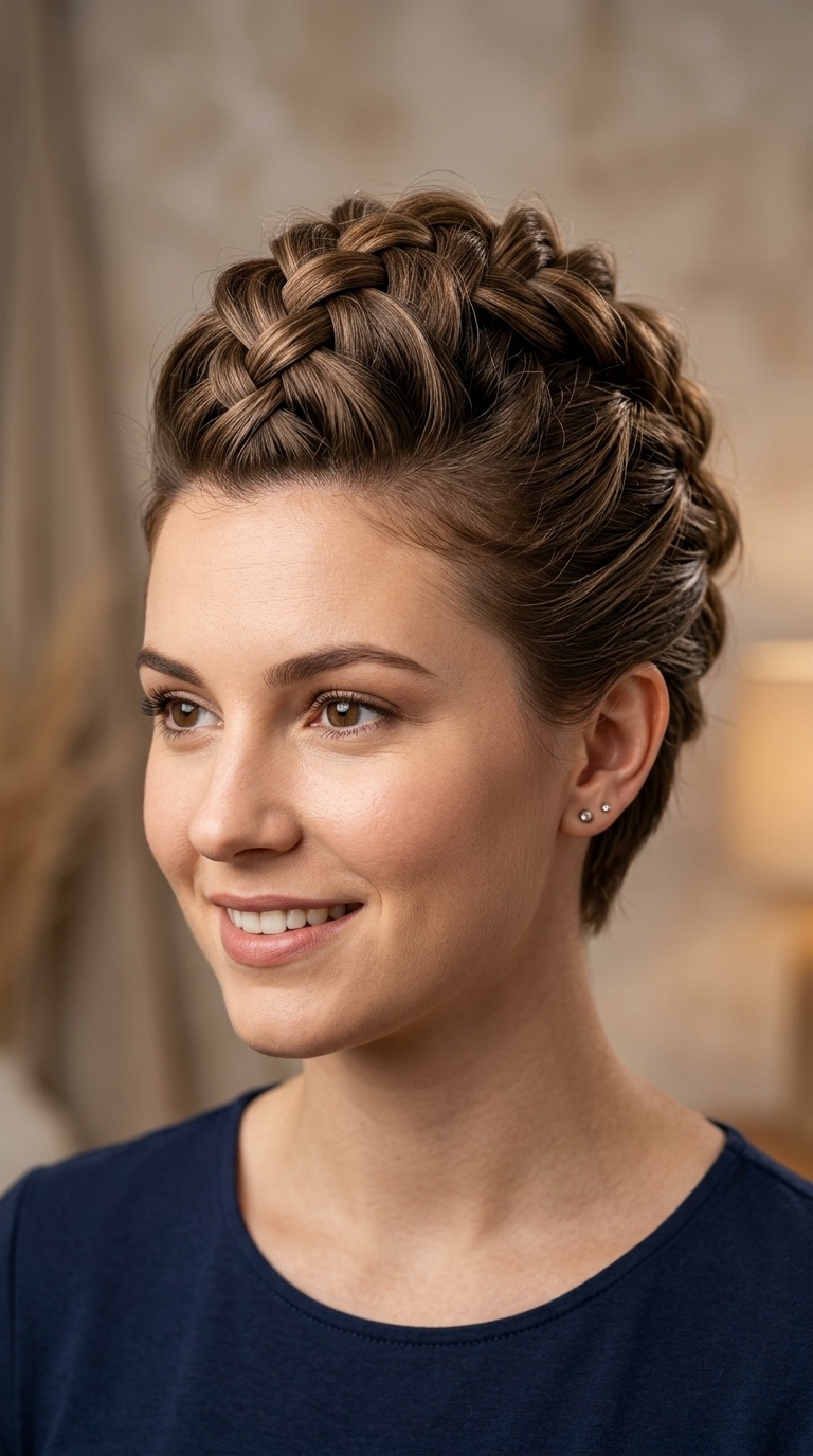 Braided Pompadour Front
