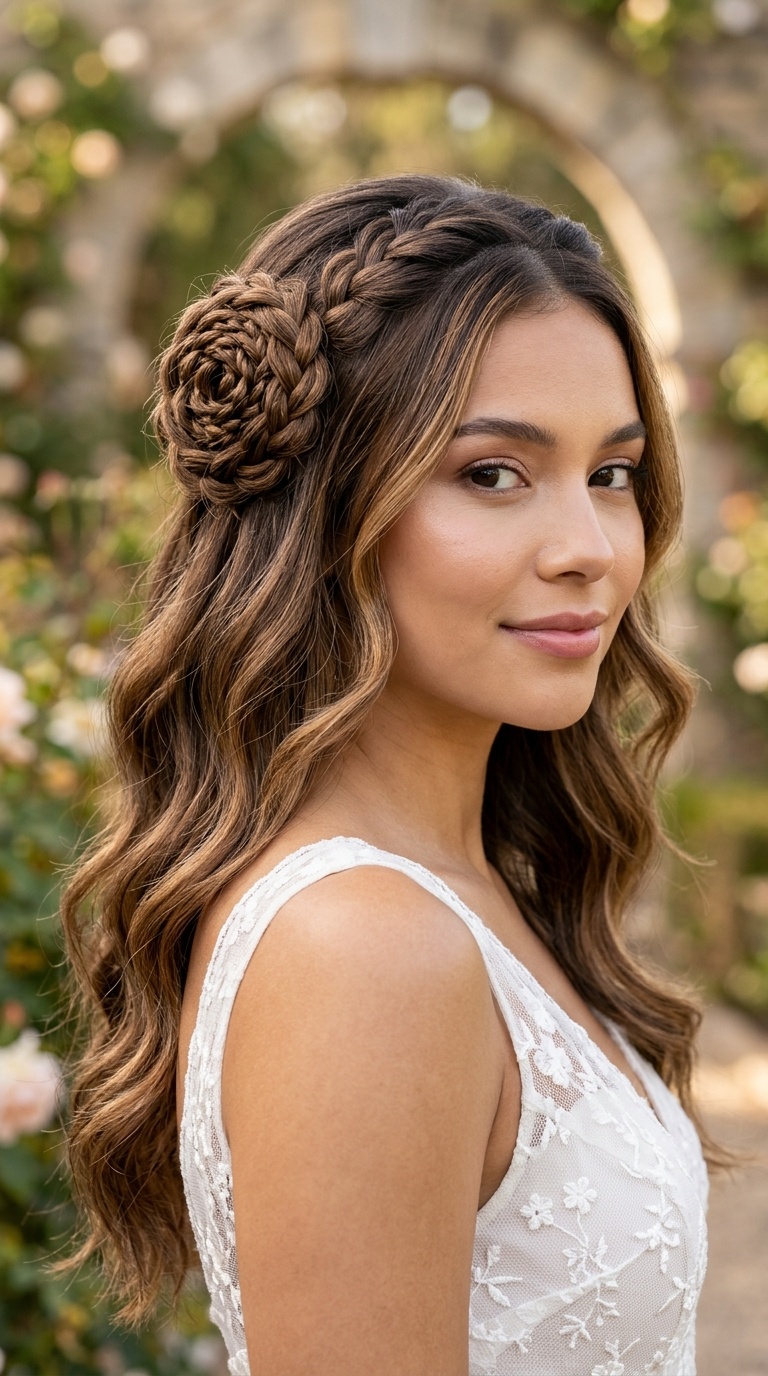 Braided Rose Half-Up