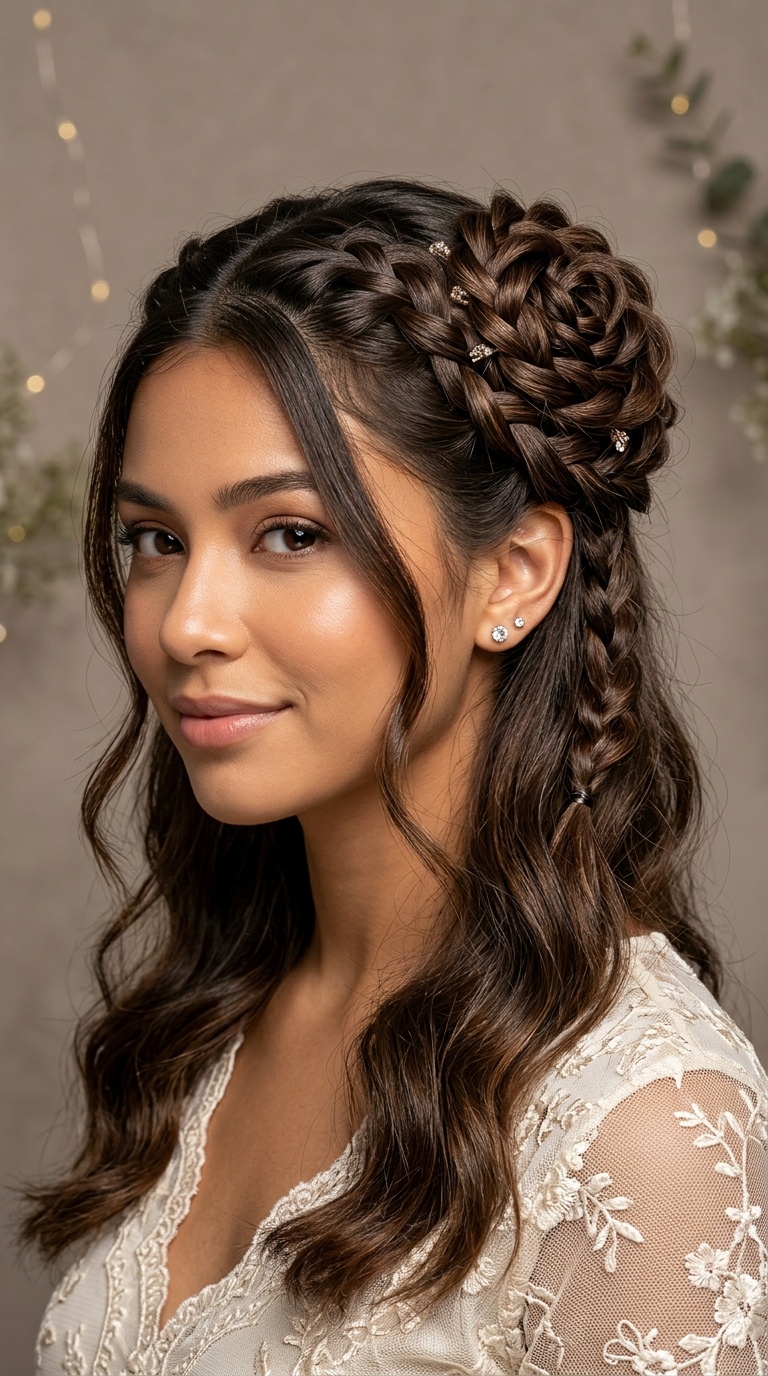 Braided Rose Half-Updo