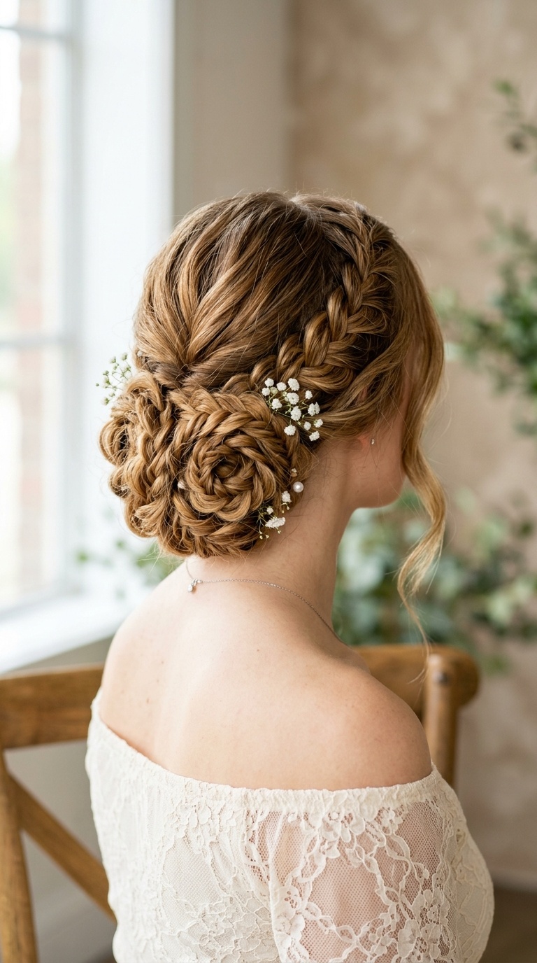 Braided Rosette Low Bun