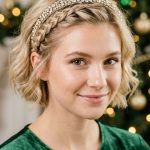 16 Christmas Hairstyles for Short Hair with Sparkly Headbands