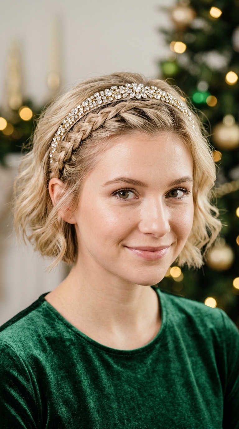Braided Side Accent with a Gem-Encrusted Band