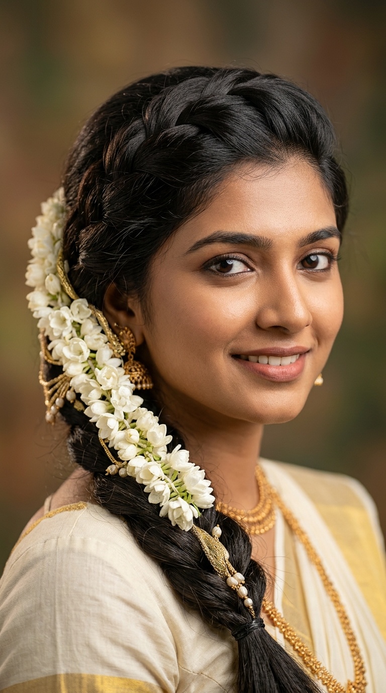 Braided Side Sweep with Jasmine