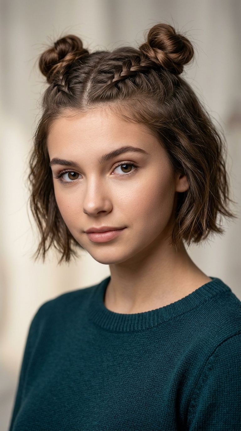 Braided Space Bun Accents