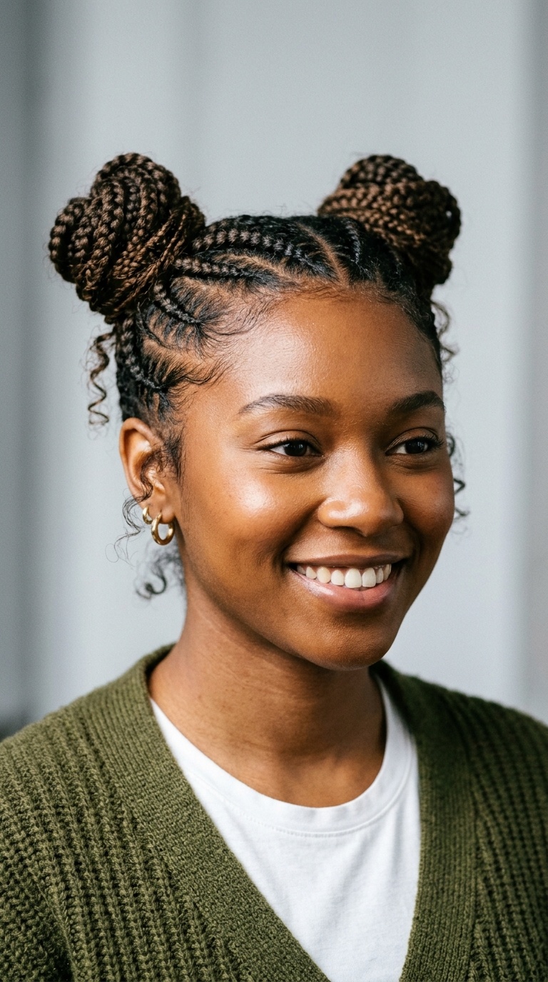 Braided Space Bun Accents