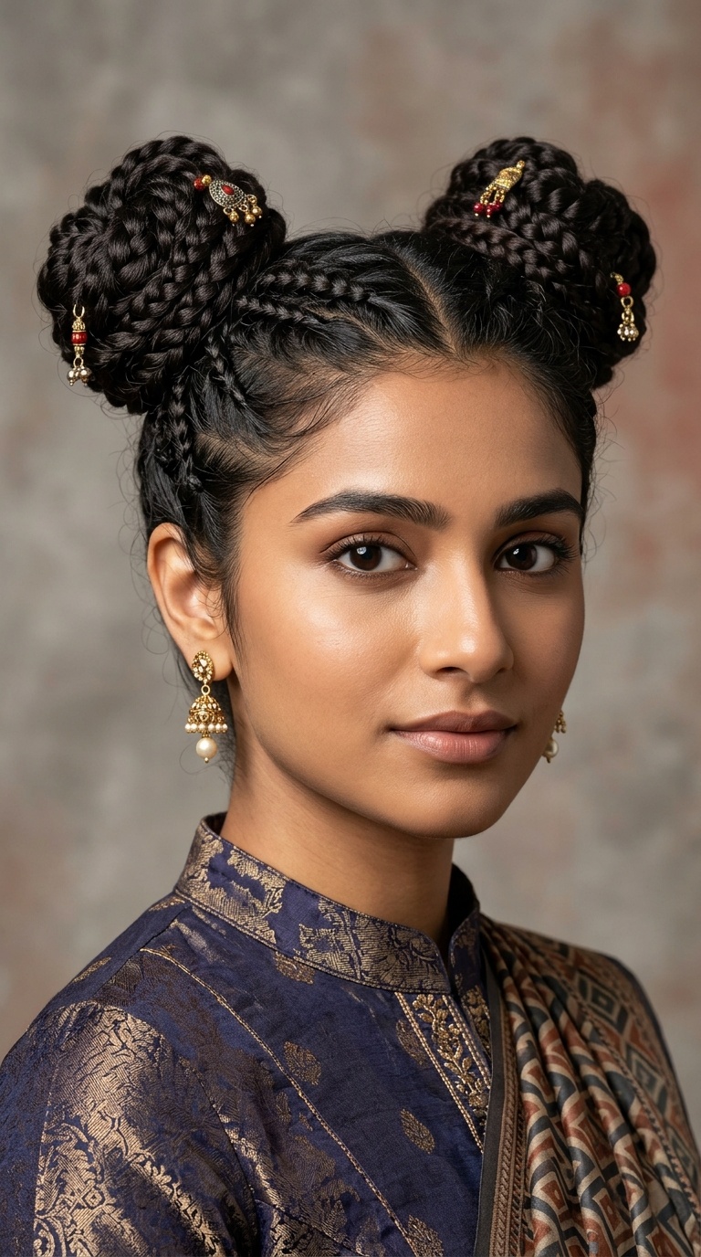 Braided Space Buns for Fusion Wear