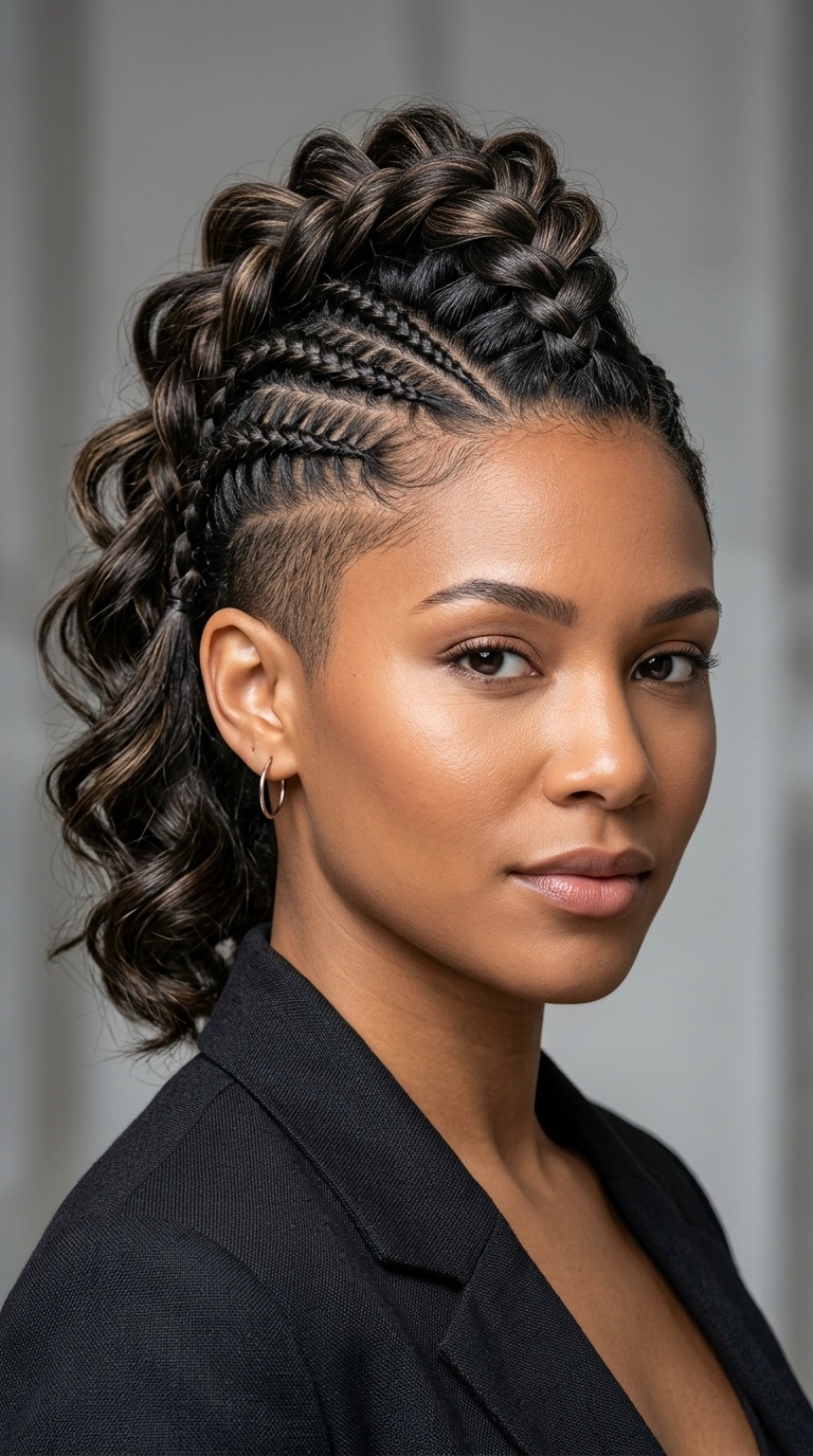 Braided Undercut Faux-Hawk