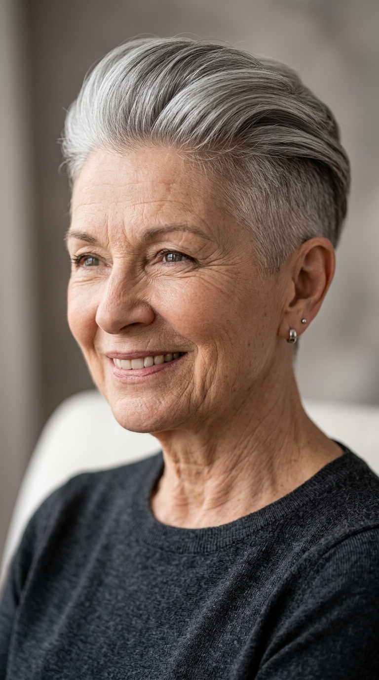 Brushed-Back Silver Undercut