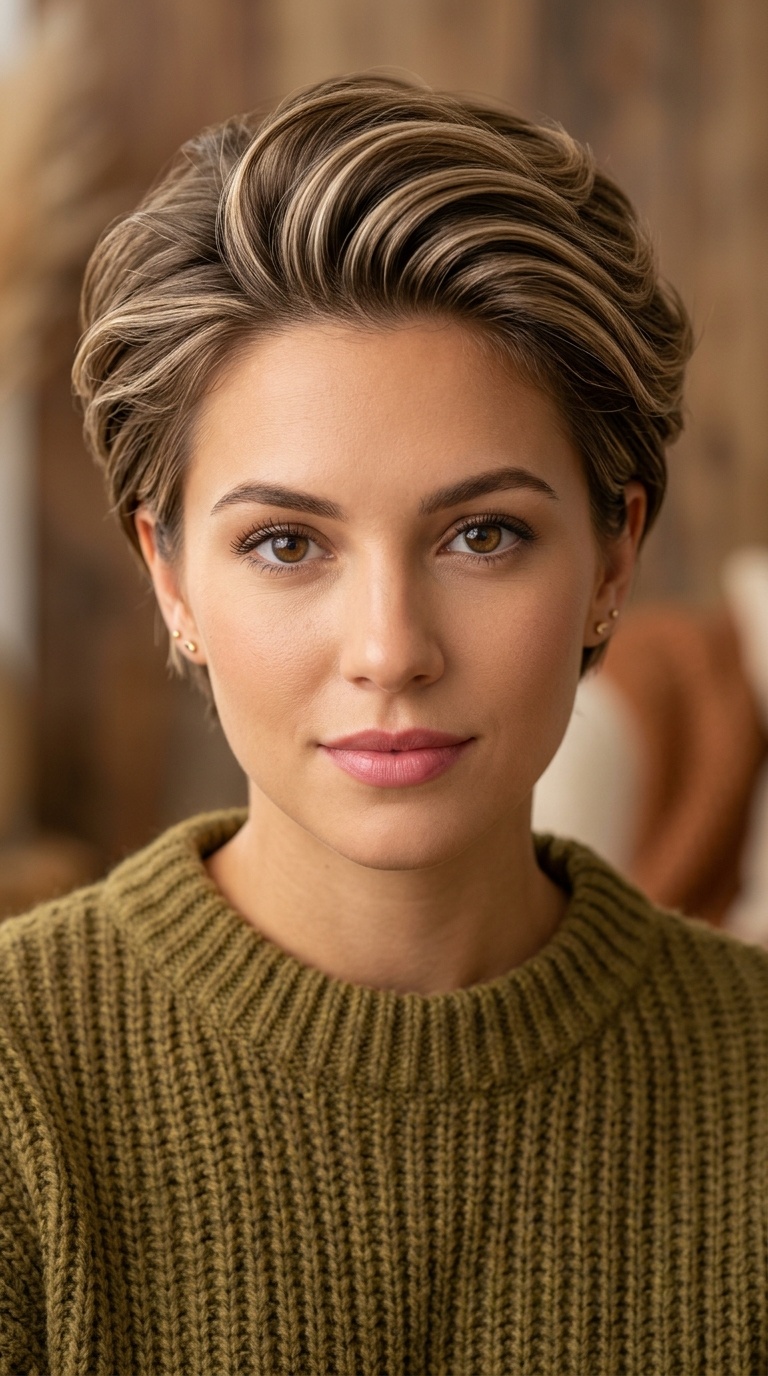 Brushed-Back Voluminous Crop