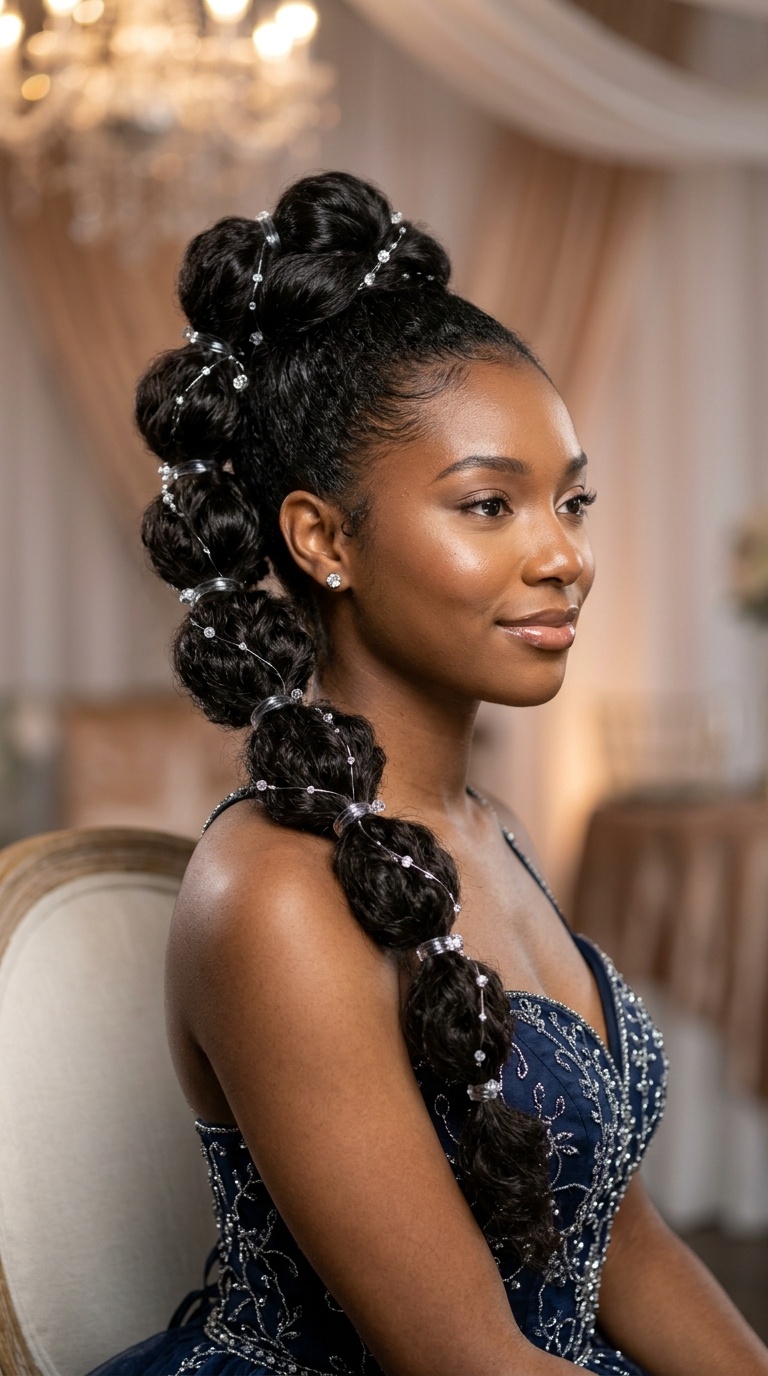 Bubble Braid High Updo