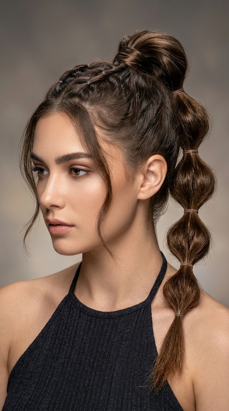 Bubble Braid High Updo