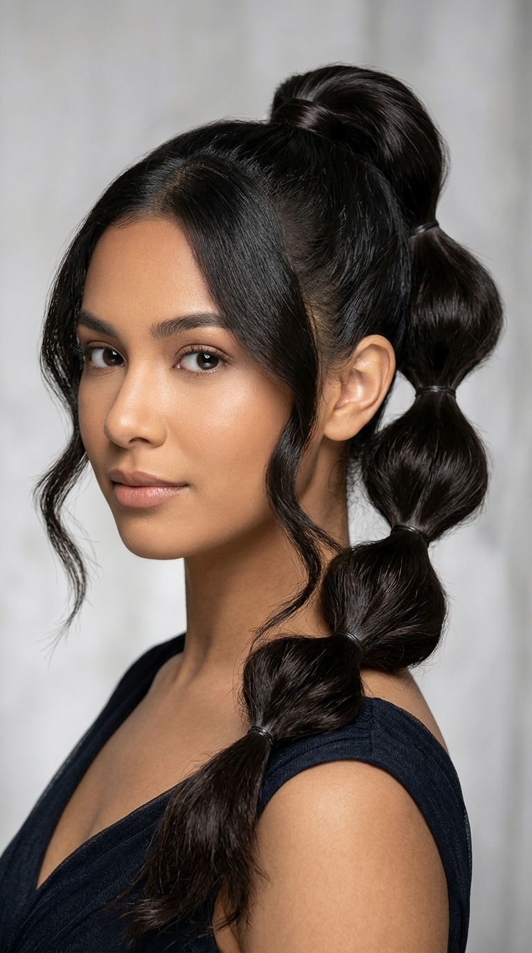 Bubble Braid Ponytail with Volume